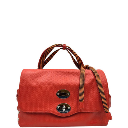 front Borsa Zanellato in pelle arancione trama Blandine; munita di un manico singolo e una tracolla amovibile e regolabile. Completa di dustbag e cartellini, di lusso, originale, ottime condizioni.