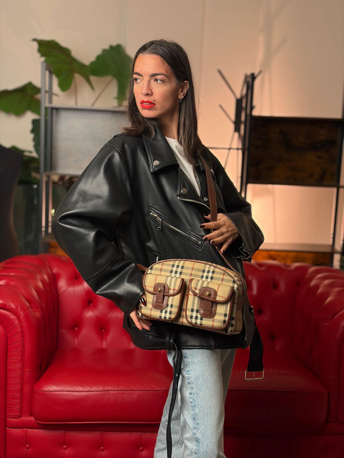 Tracolla Burberry tartan