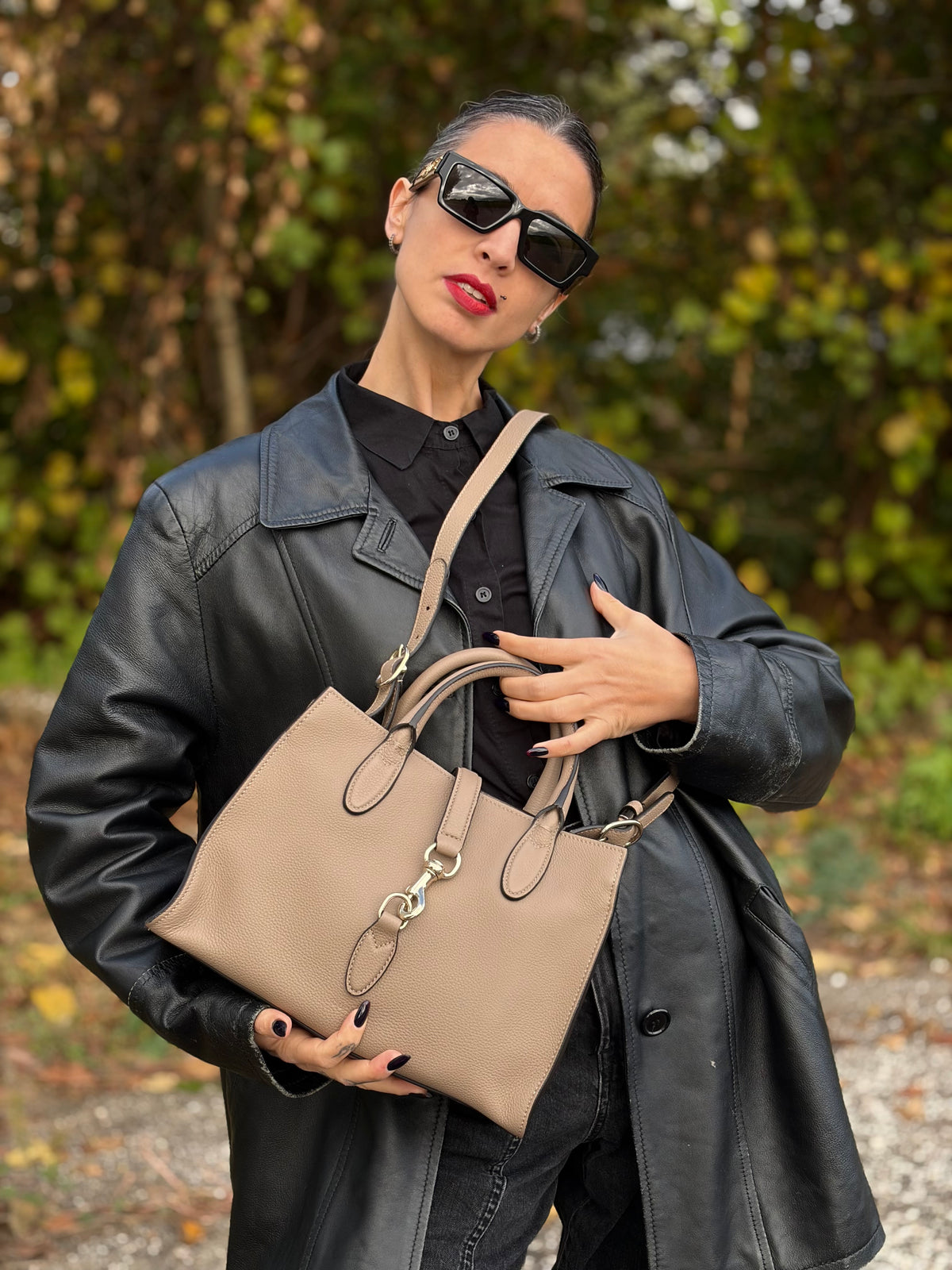 Tote Gucci media Hook Closure