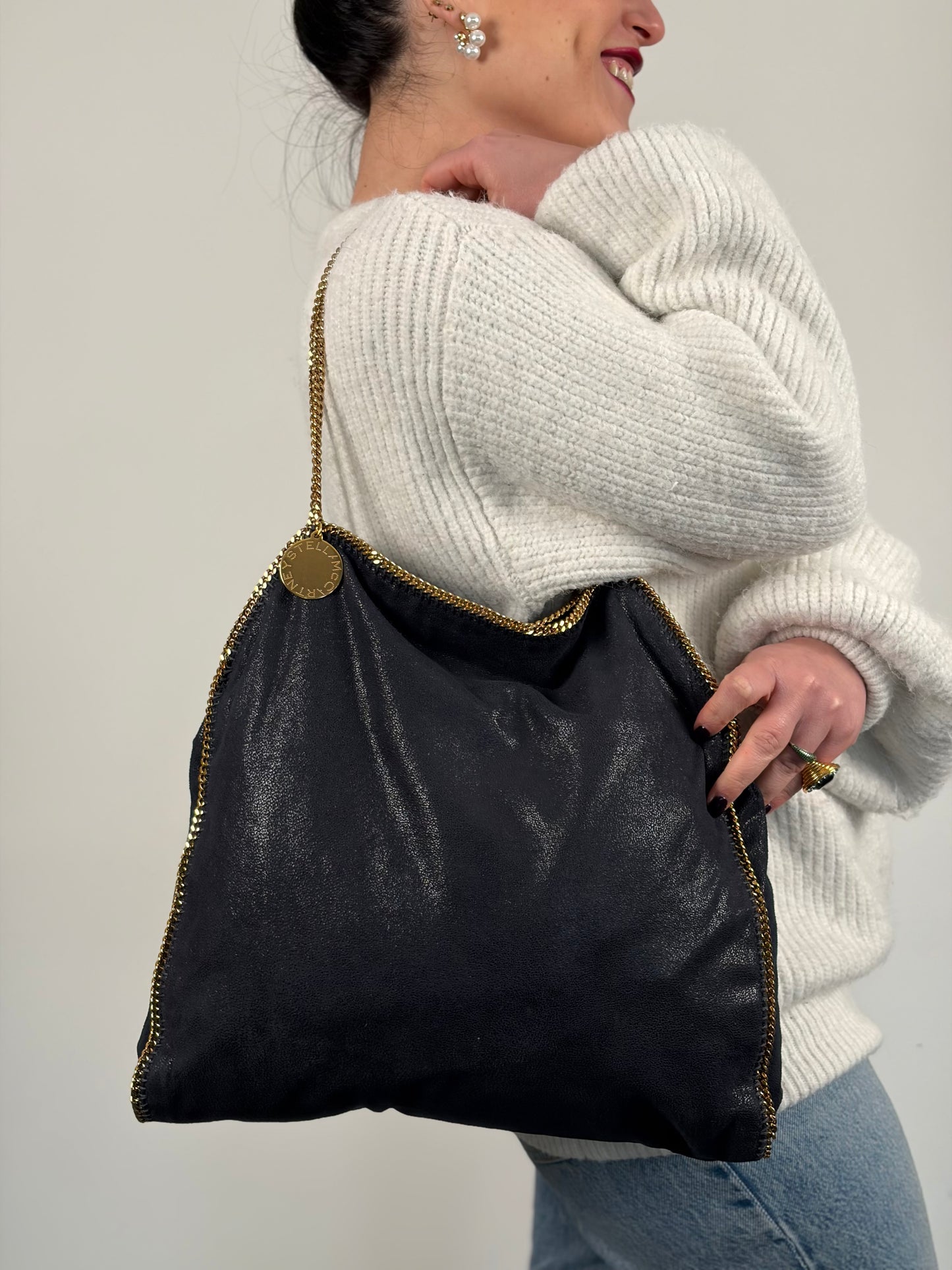 Fold over tote Falabella Stella McCartney blu