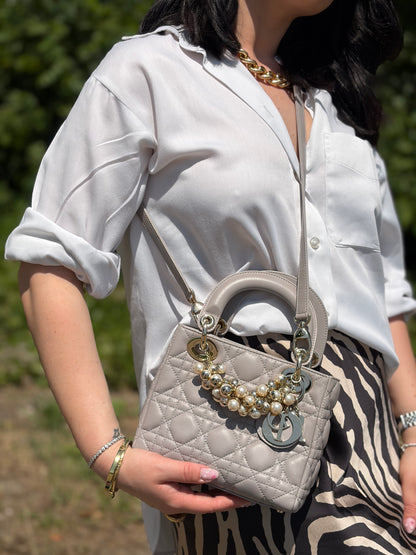 Borsa Lady Dior grigia piccola