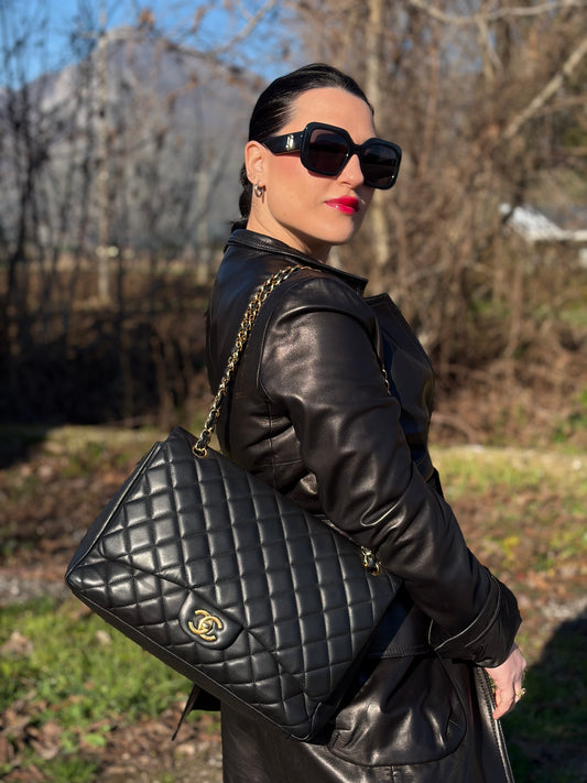Borsa Chanel Maxi Lambskin Single Flap