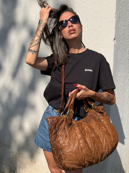 Shopper Miu Miu cammello