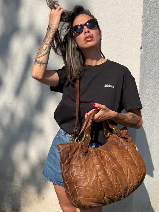 Shopper Miu Miu cammello
