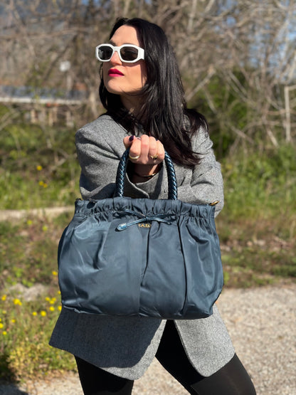 Borsa Tote Prada petrolio
