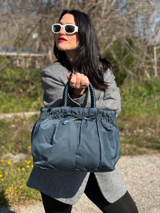 Borsa Tote Prada petrolio