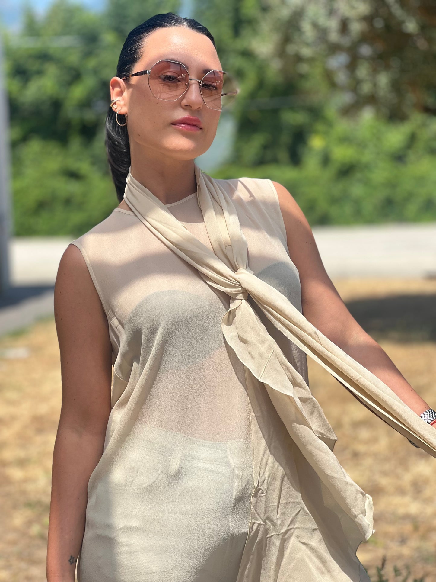 Chemise in seta Max Mara con stola tg 42