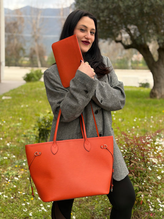 Neverfull MM Epi arancione Louis Vuitton
