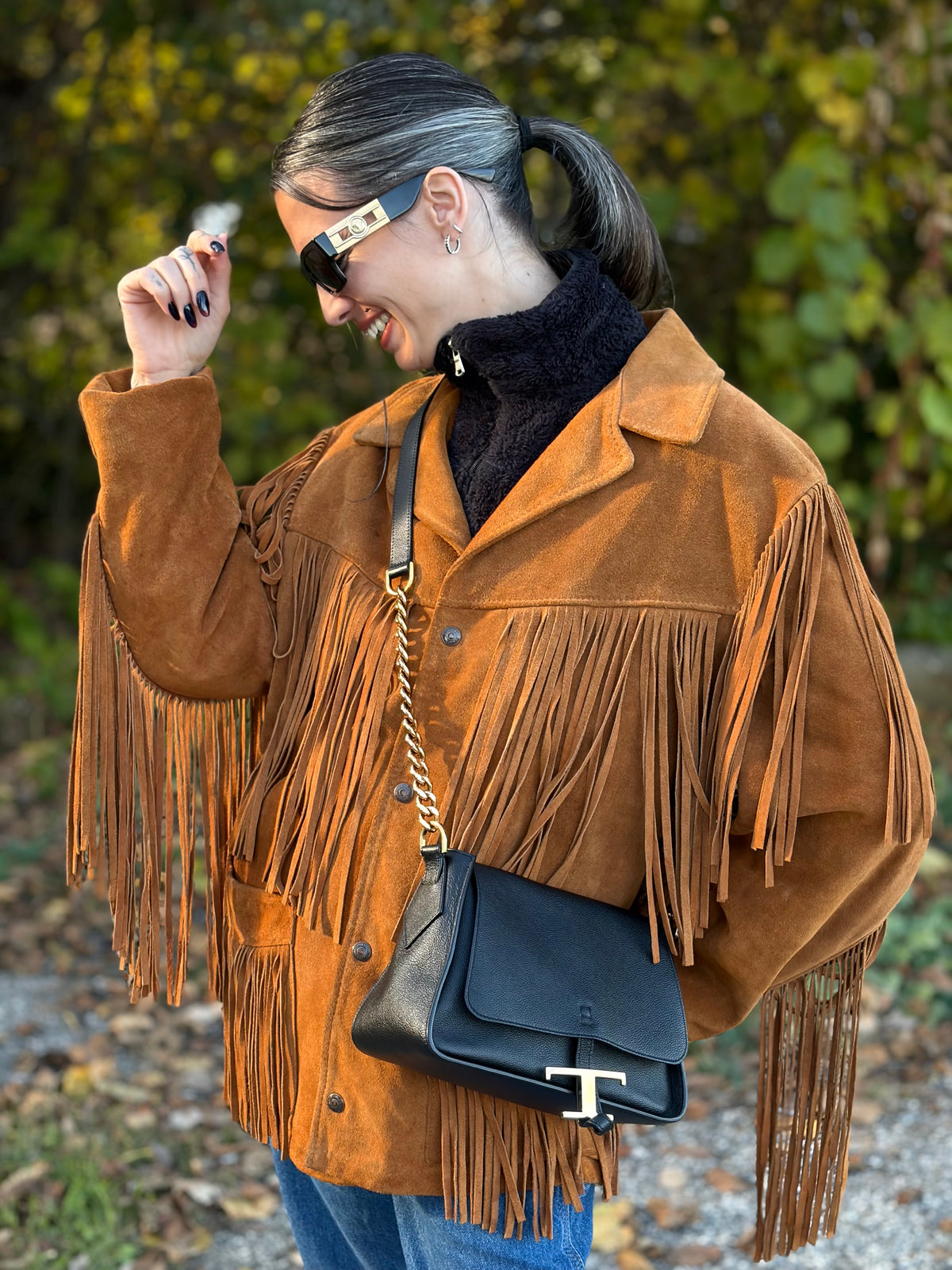 Tracolla Tod's T Timeless nera
