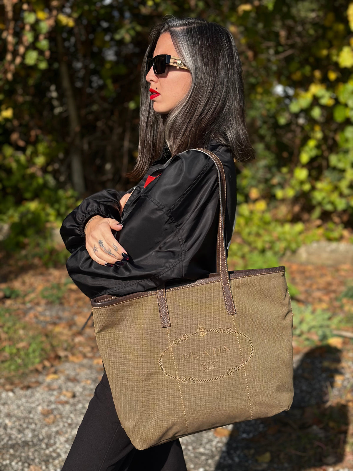 Shopper Jacquard Prada