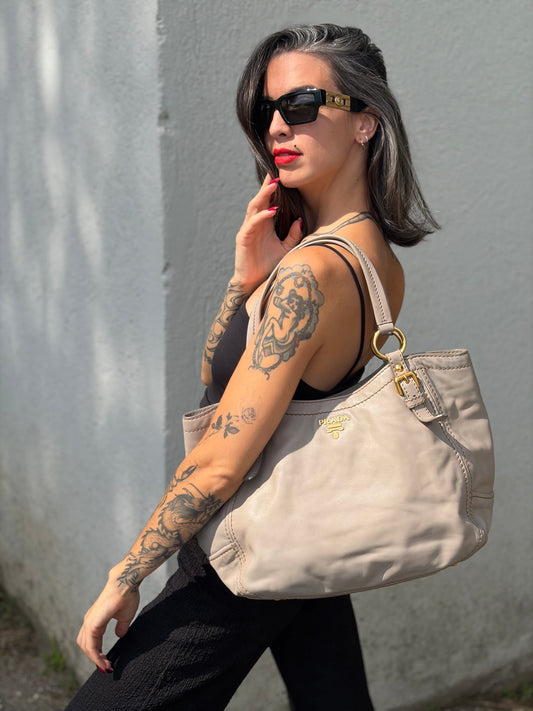 Shopper Prada taupe