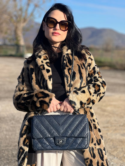 Stitched Chevron Calfskin Chain Flap Chanel