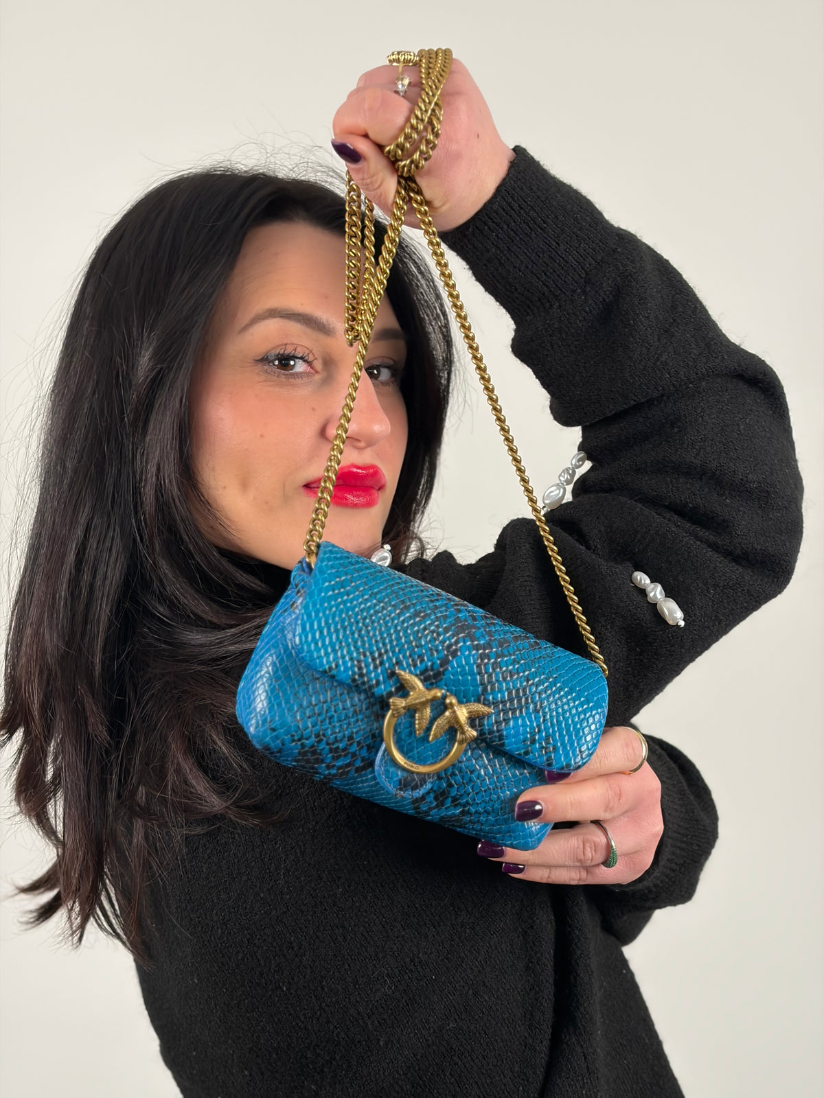 Borsa Pinko Love Puff micro animalier