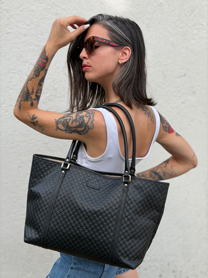 Shopper Gucci Microguccissima nera