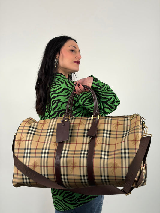 Borsone Burberry tartan