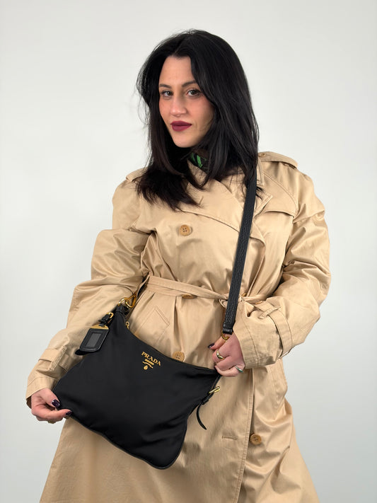 Tracolla Prada nylon nera