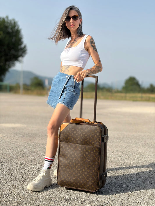 Trolley Louis Vuitton Pegase 55 Monogram con porta address personalizzato