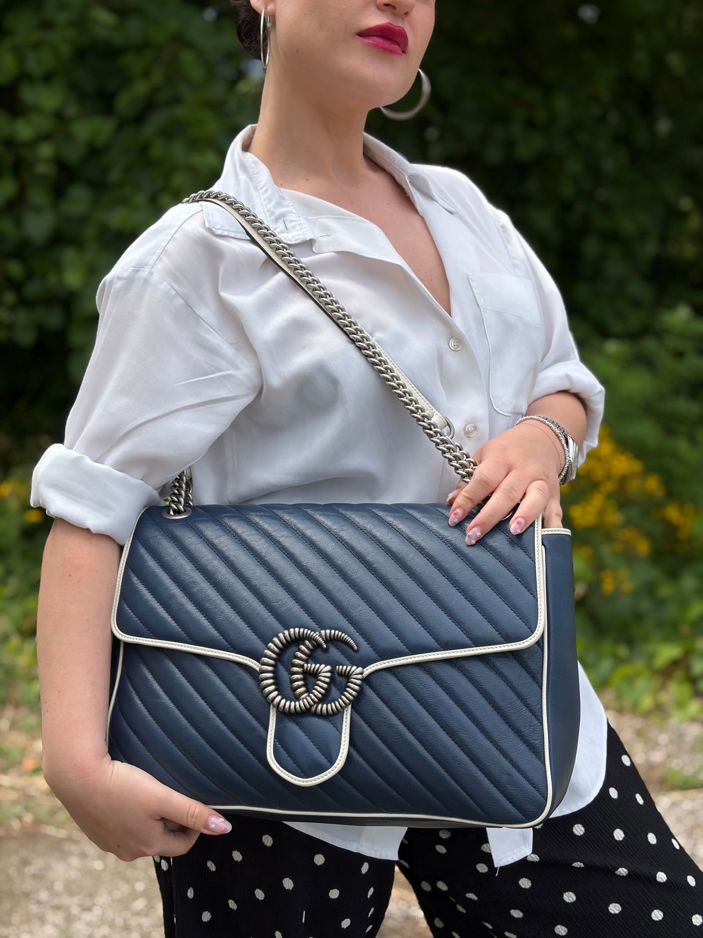 Borsa Gucci Marmont large blu