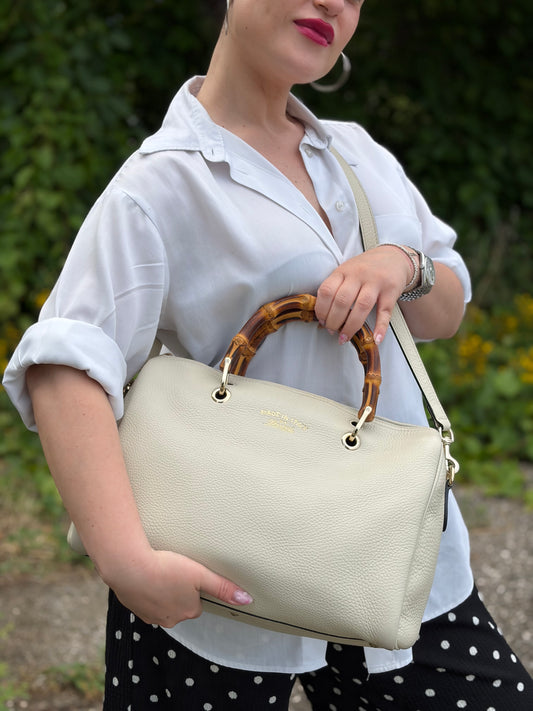 Bauletto Gucci Bamboo Avorio