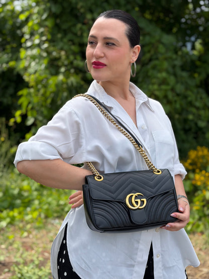 Borsa Gucci Marmont nera misura media