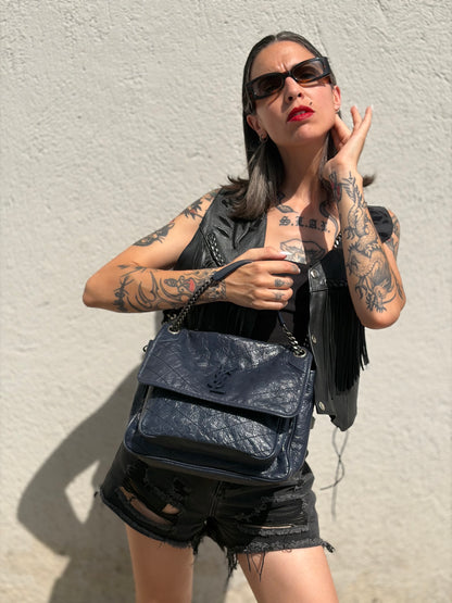 Borsa Niki Saint Laurent blu