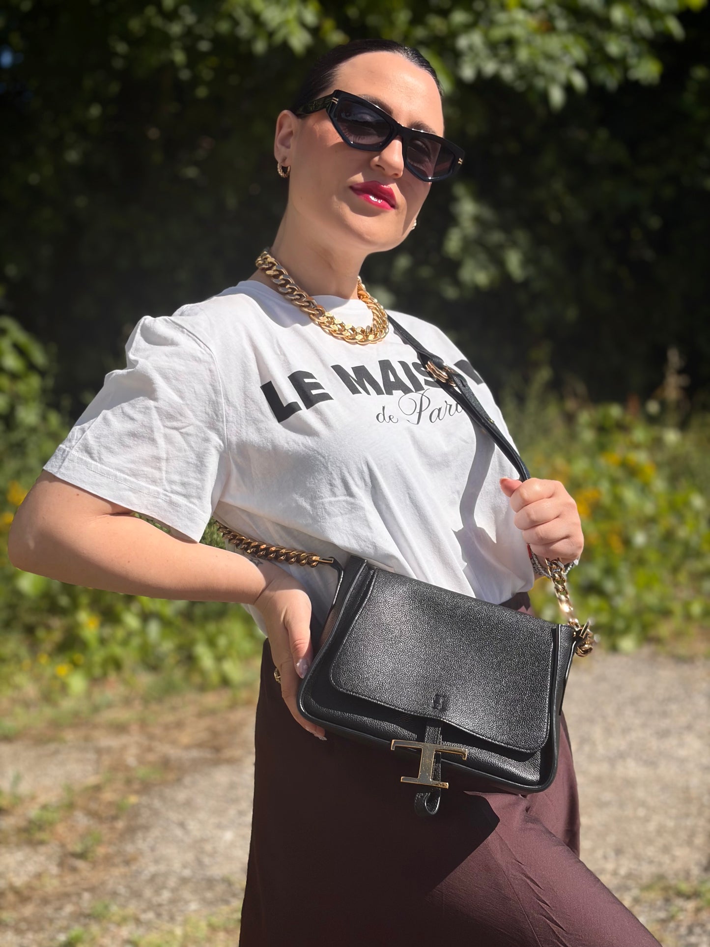 Tracolla Tod's T Timeless nera