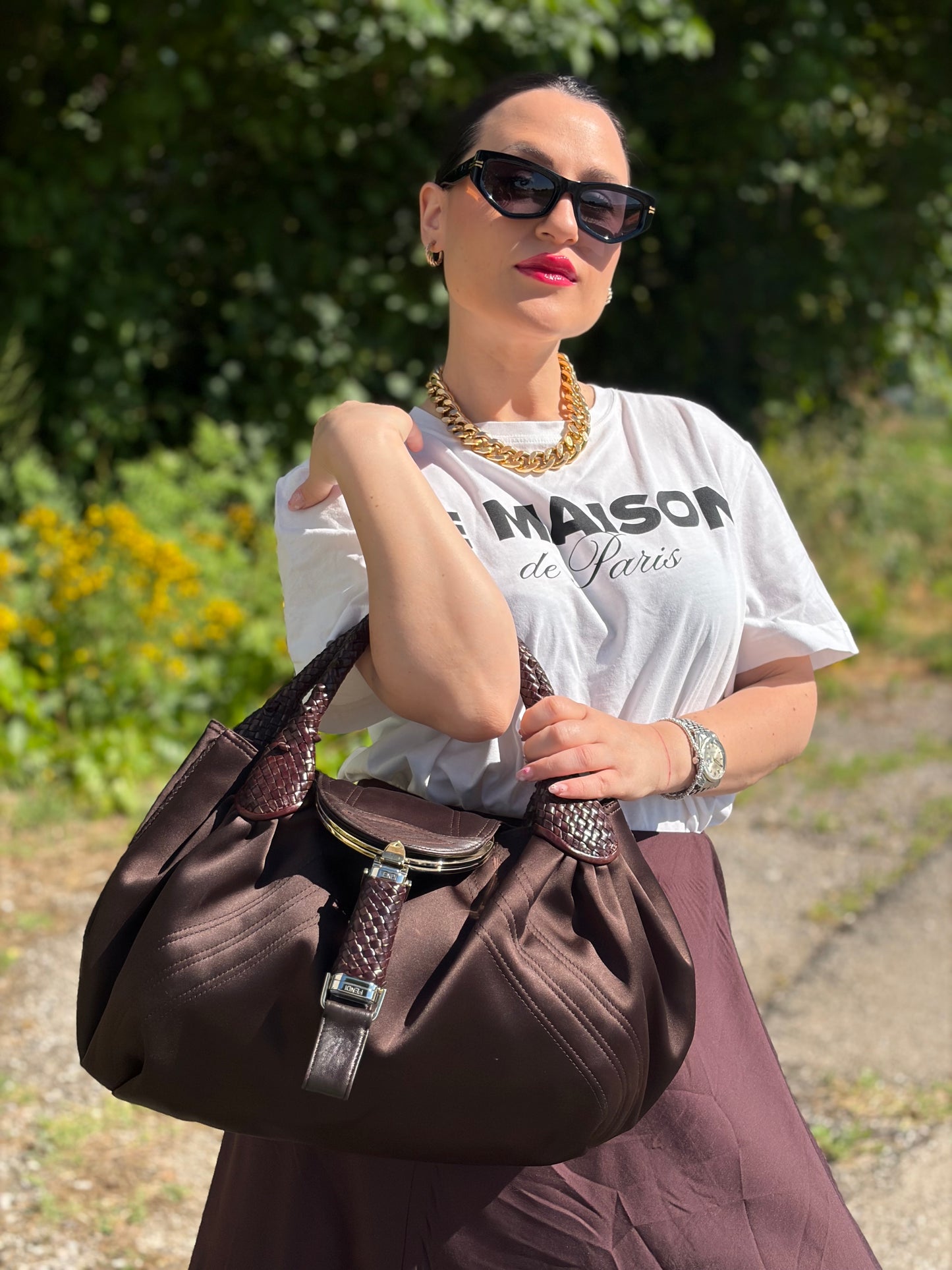 Borsa Fendi Spy marrone