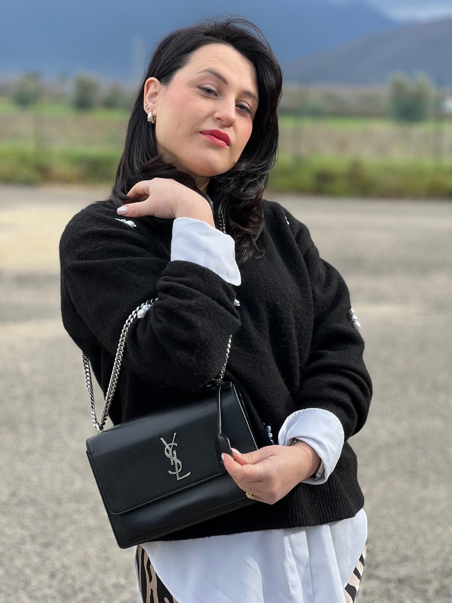 Borsa Sunset Medium Saint Laurent in pelle