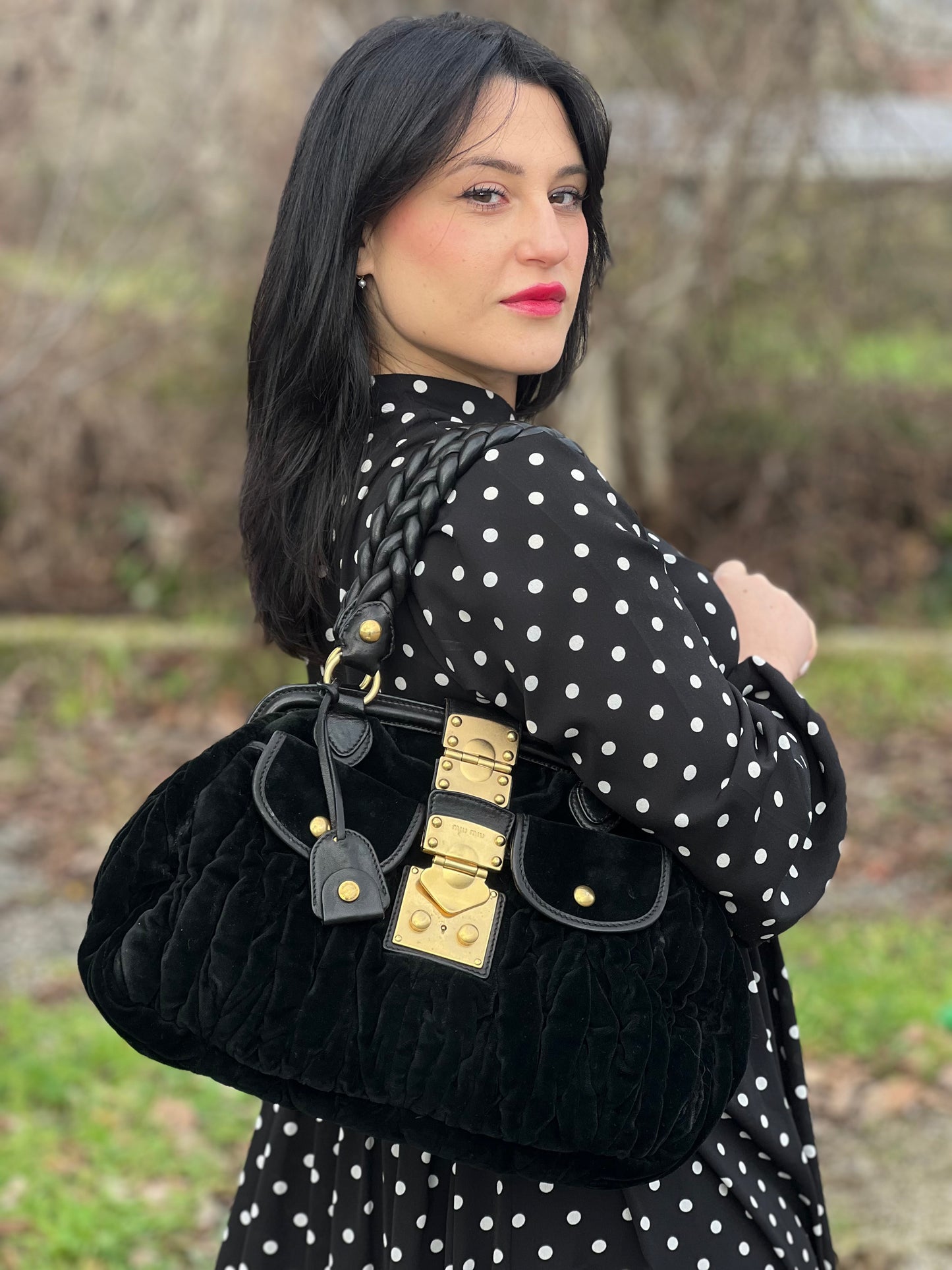 Borsa Coffer Velvet Miu Miu