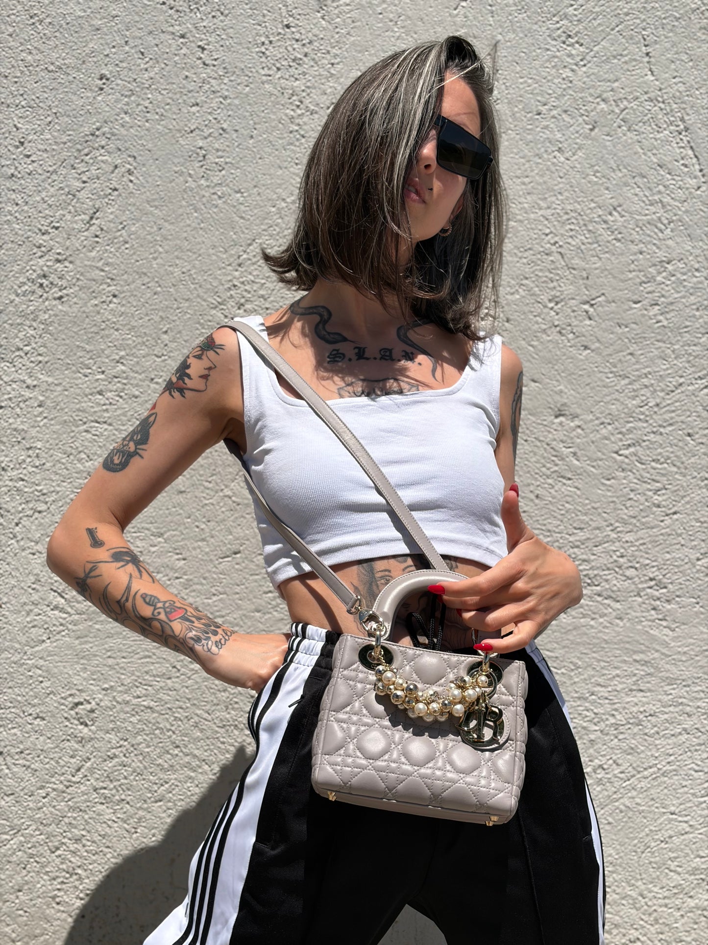 Borsa Lady Dior grigia piccola