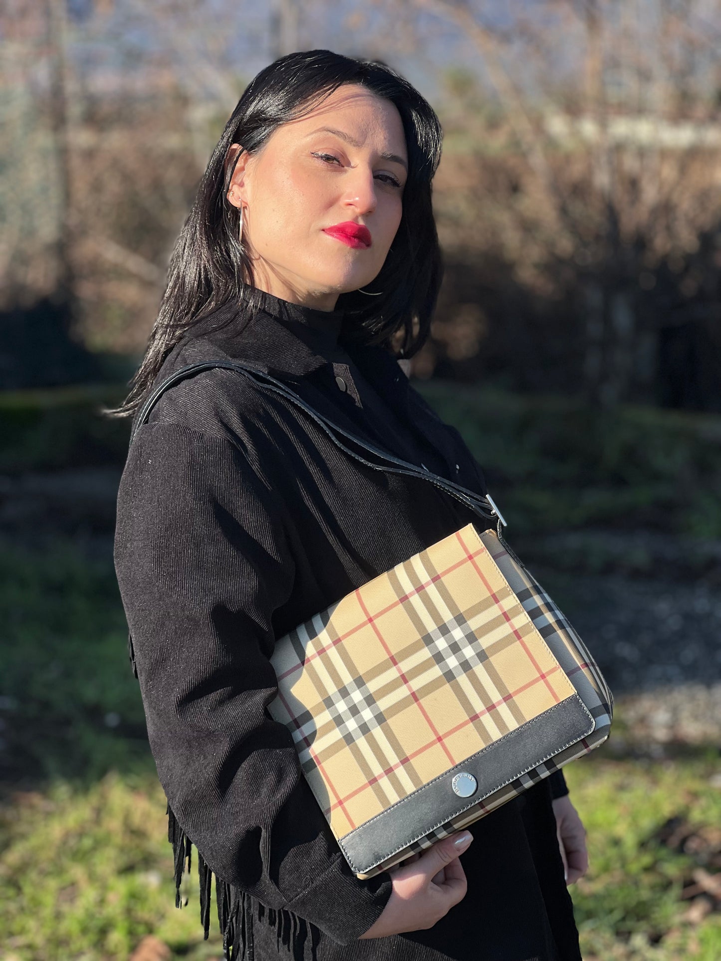 Tracolla Burberry check