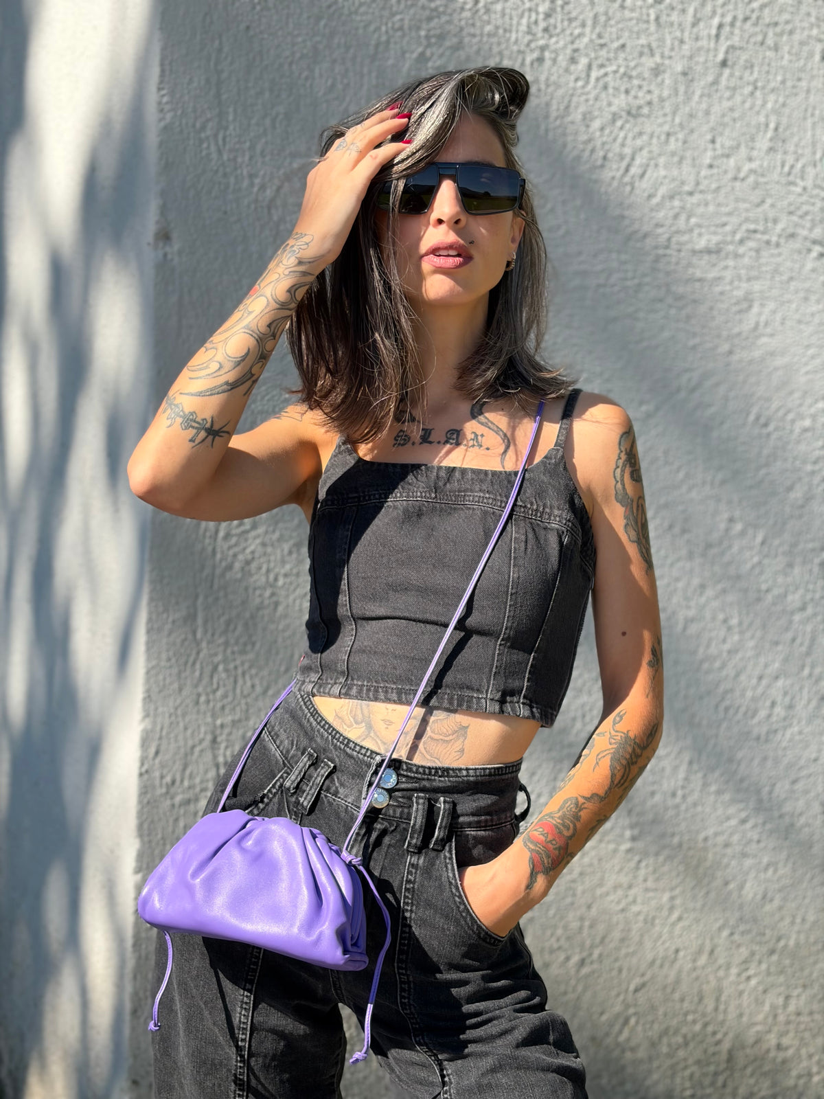 Pouch Bottega Veneta viola