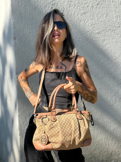 Satchel Diamante Gucci beige