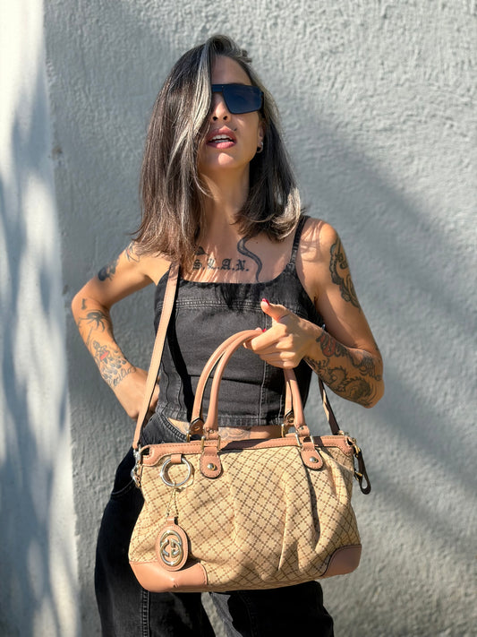 Satchel Diamante Gucci beige