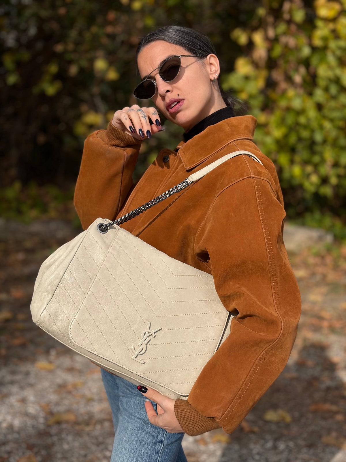 Borsa Nolita Saint Laurent (pelle, bianco) – foto 1 di 15