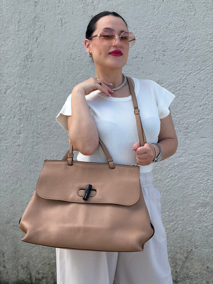 Satchel Gucci Daily Bamboo beige
