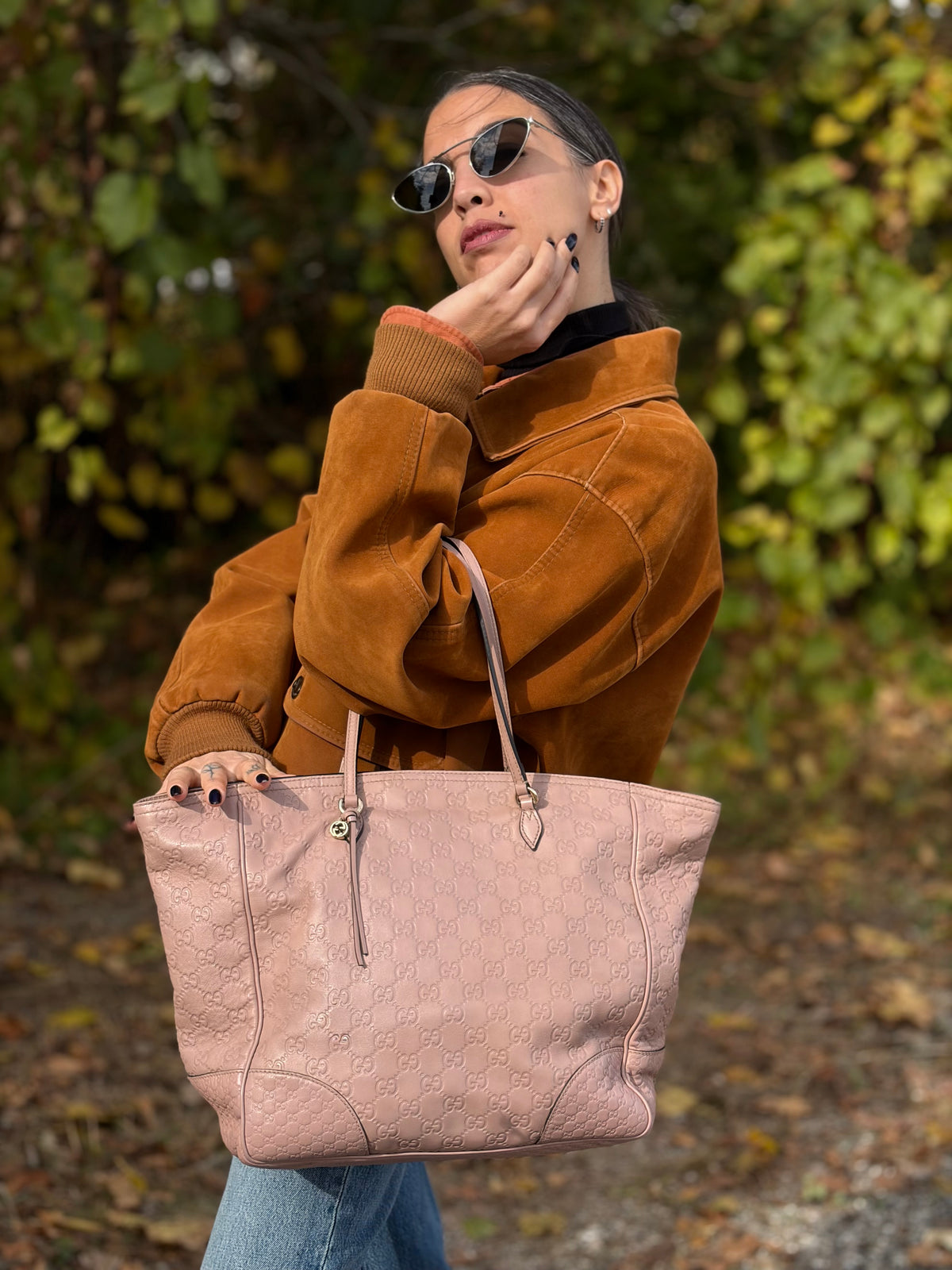 Shopper Gucci Guccissima (pelle, rosa) – foto 1 di 13