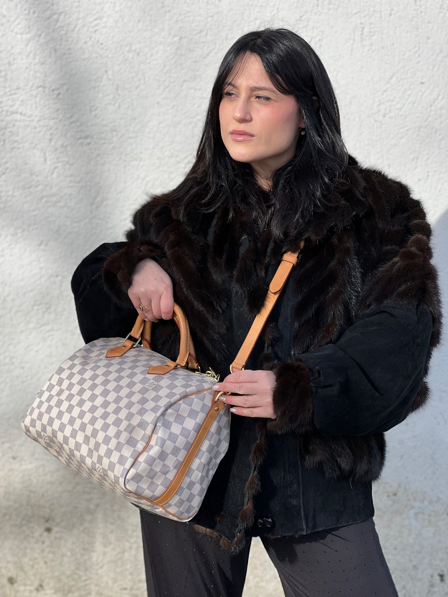 Speedy 30 Bandoulière Damier Azur Louis Vuitton