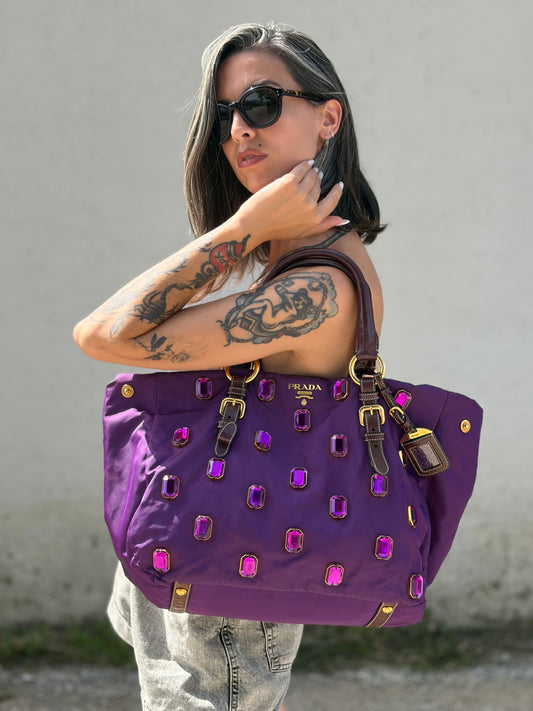 Tote Prada nylon viola