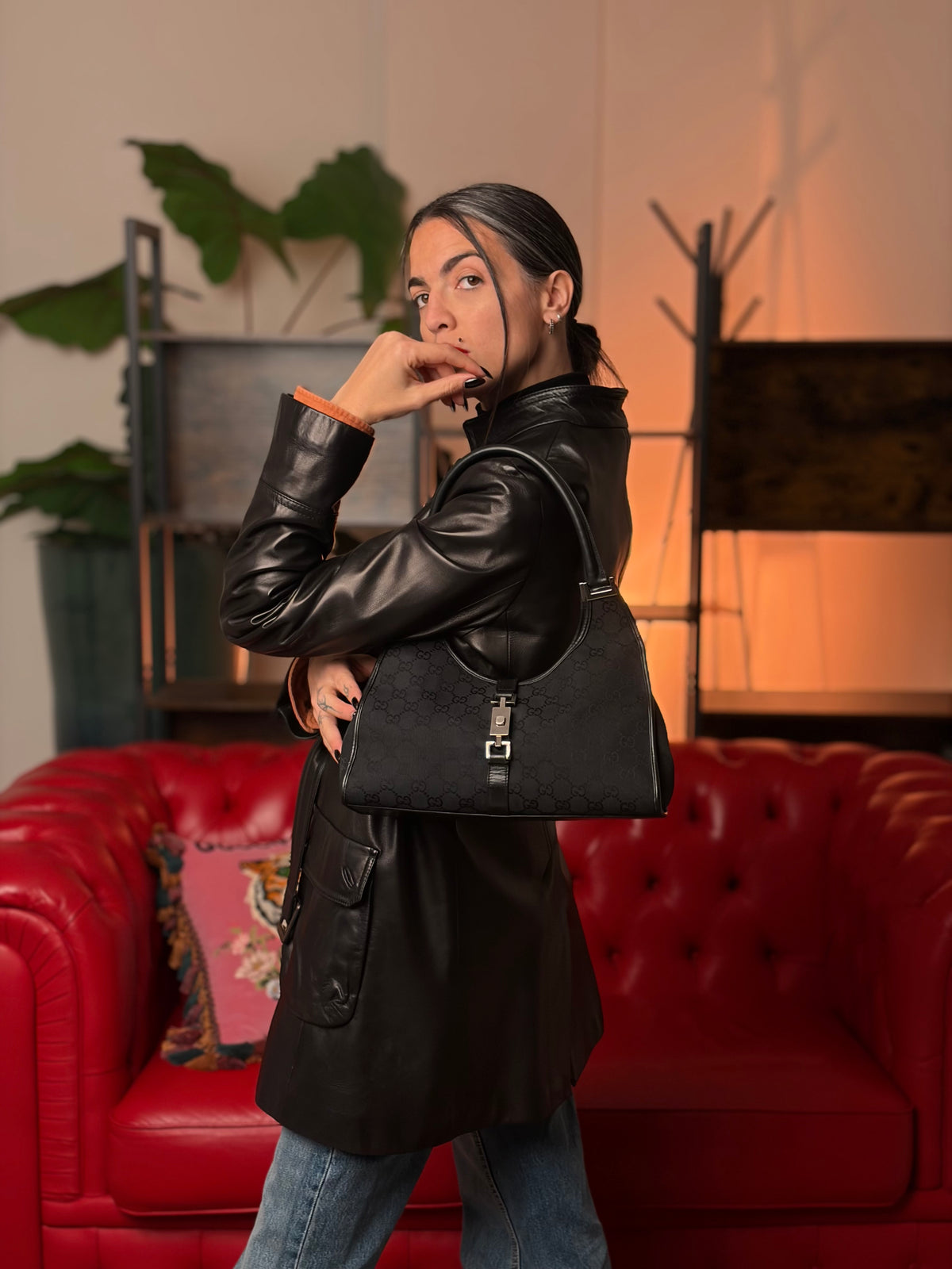 Borsa Gucci Bardot nera (pelle, nero) – foto 2 di 14