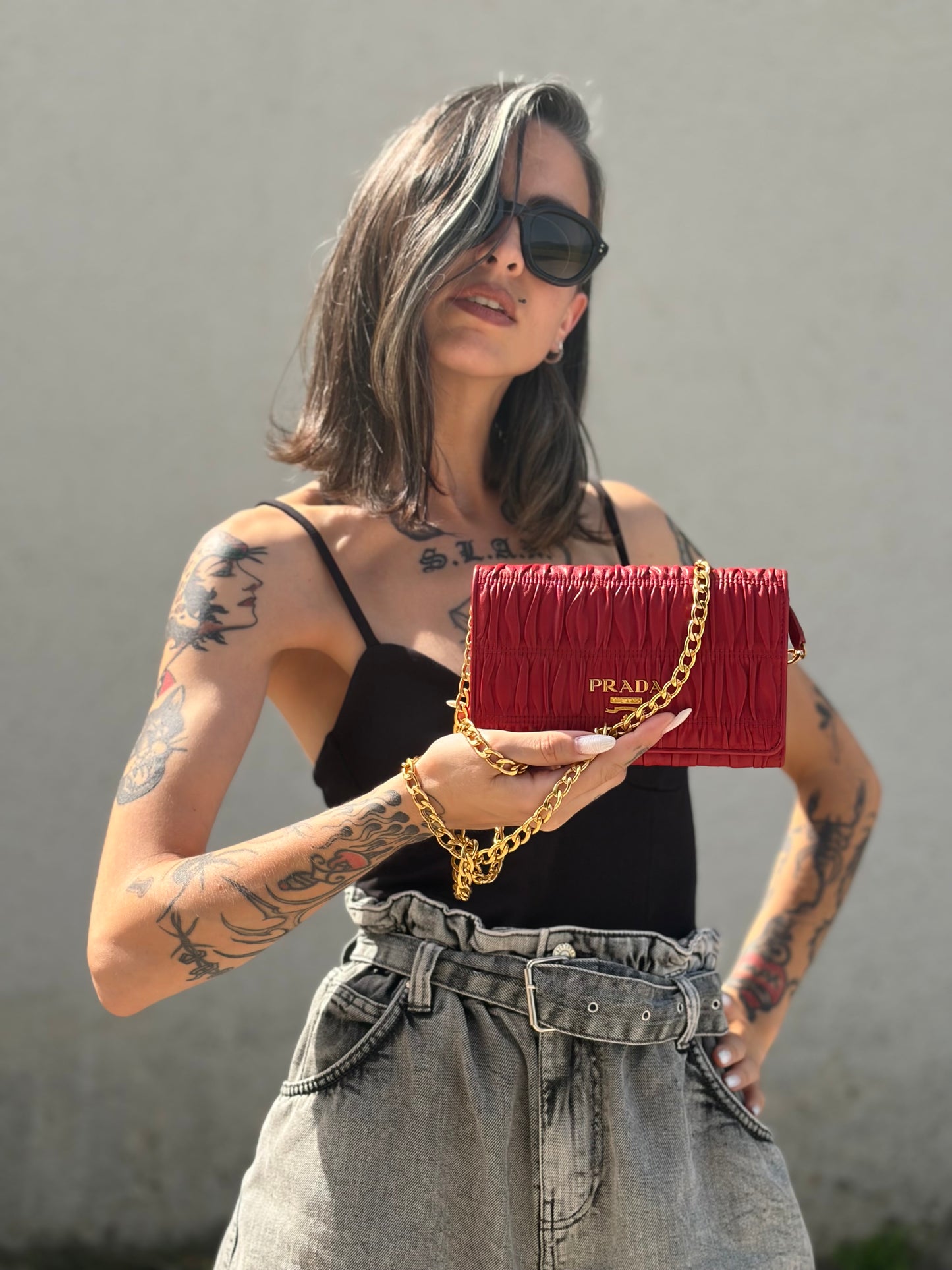 Wallet On Chain Prada Gaufré