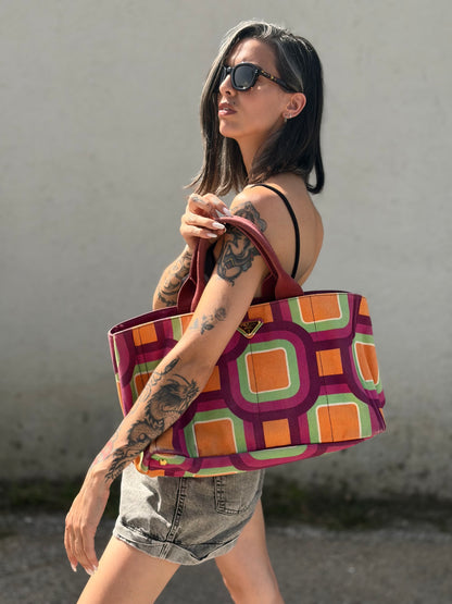 Borsa Prada Canapa multicolore