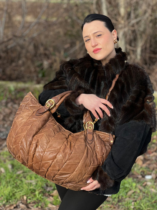 Shopper Miu Miu cammello