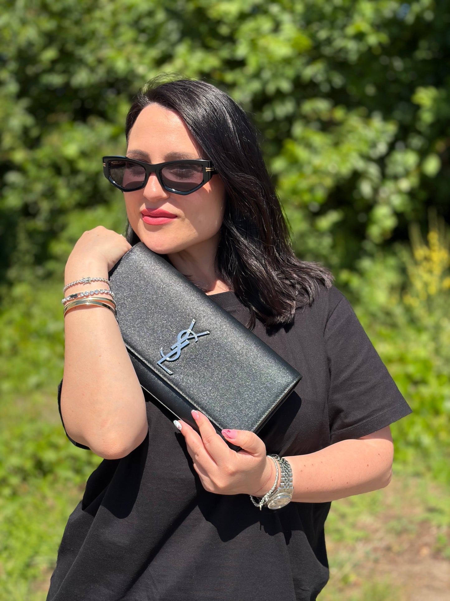 Pochette Kate Saint Laurent nera
