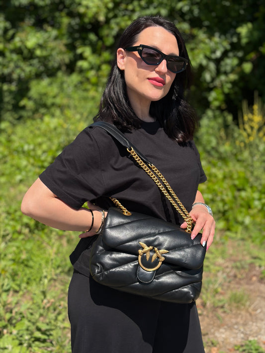 Borsa Pinko Love puff media nera