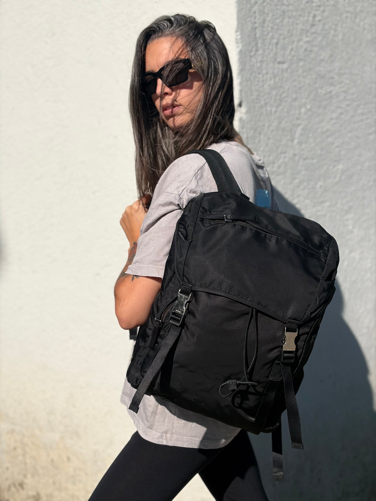 Zaino Prada nylon nero