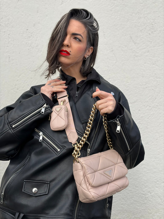 Prada System Small Nappa Leather Patchwork