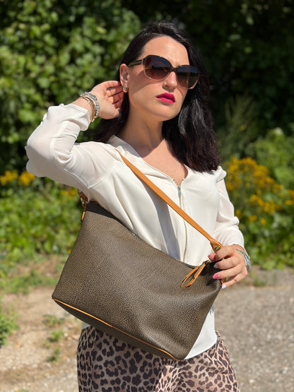 Borsa a spalla Borbonese marrone