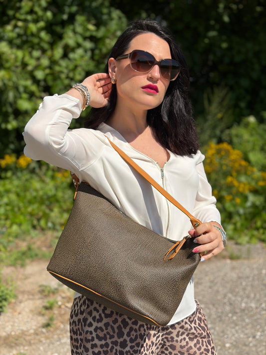 Borsa a spalla Borbonese marrone