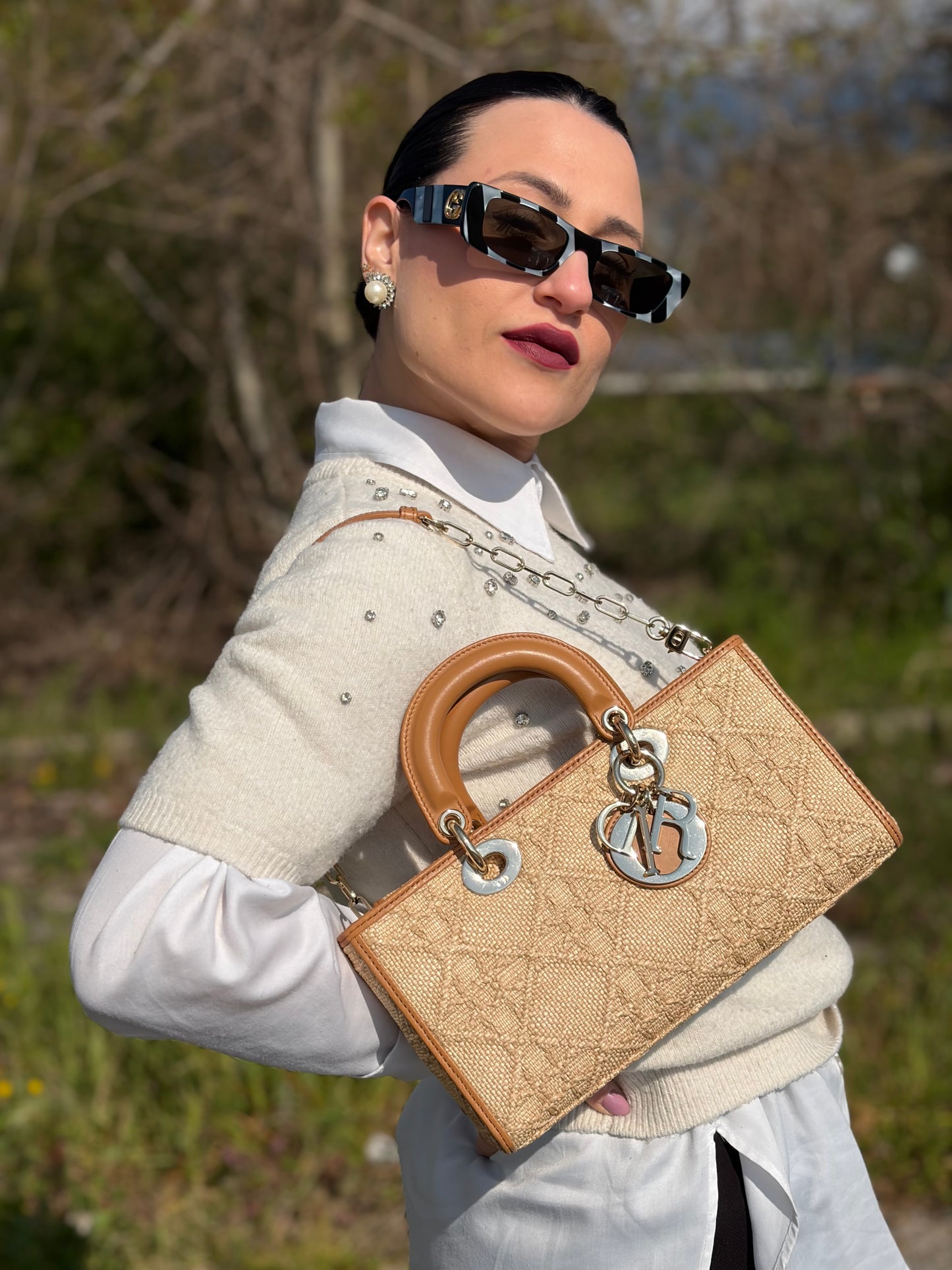 Borsa Dior Lady D-Joy Rafia